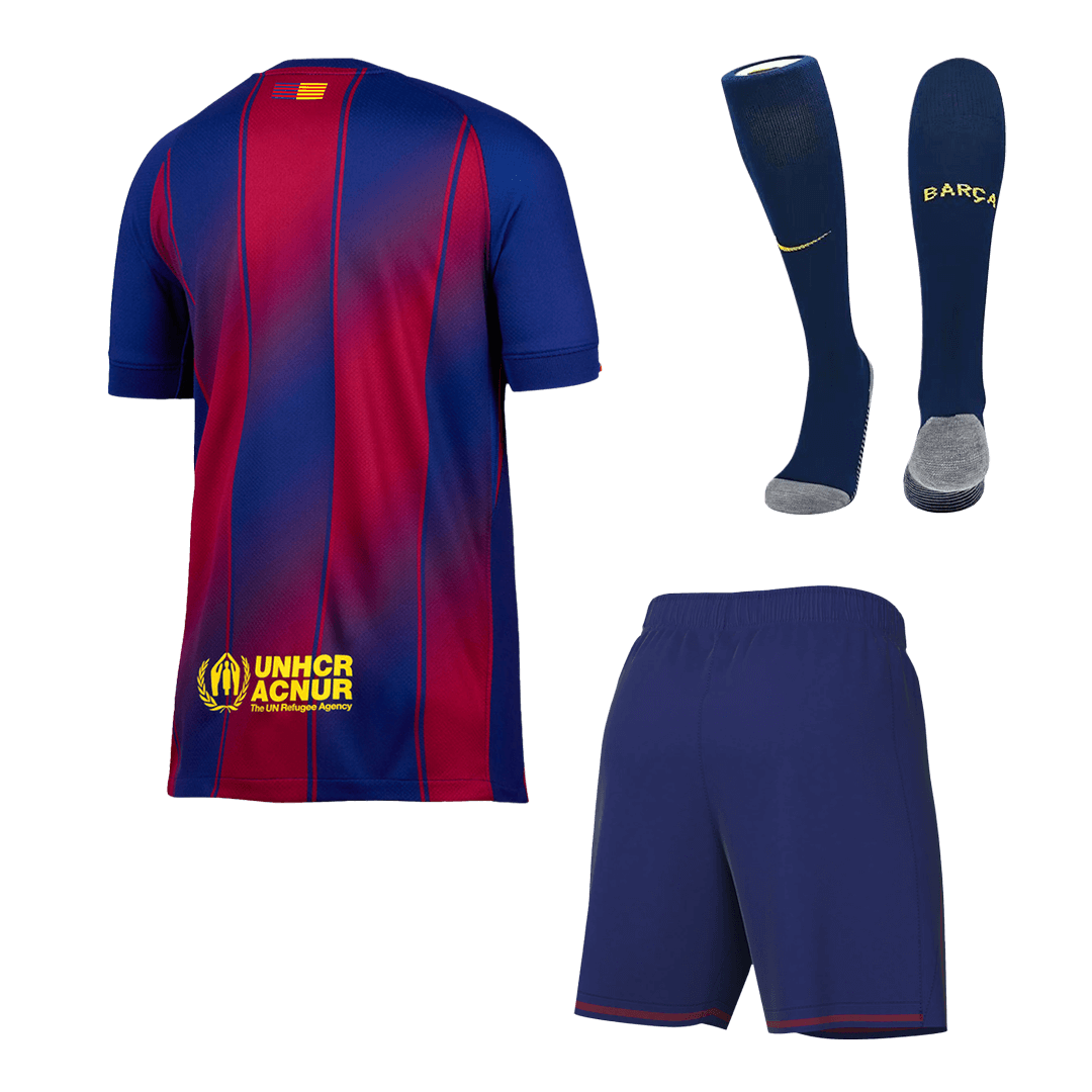 Kid's Barcelona Home Football Shirt Kit(Jersey+Shorts+Socks) 2025/26 Red&Blue