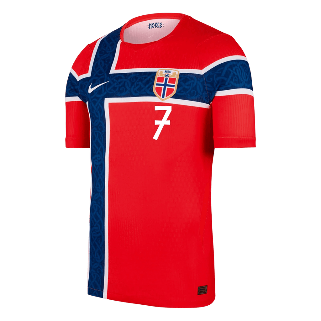 Player Version SØRLOTH #7 Norway Home Soccer Jersey 2026