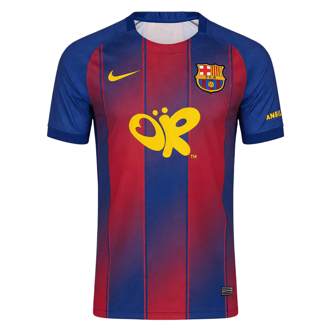 2025/26 Barcelona x Olivia Rodrigo Home Soccer Jersey Red&Blue Limited Edition