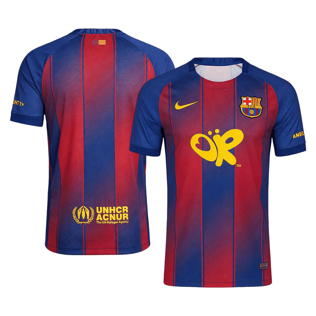 2025/26 Barcelona x Olivia Rodrigo Home Soccer Jersey Red&Blue Limited Edition