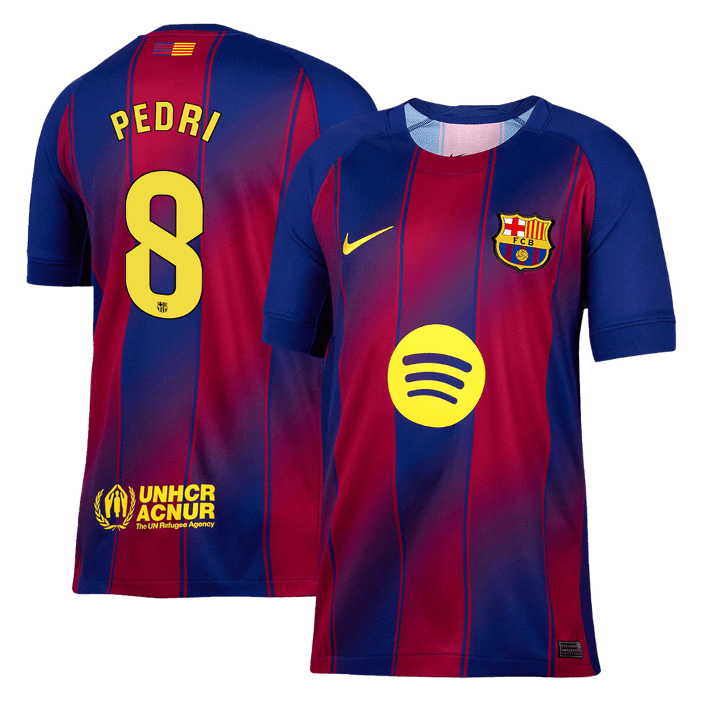 PEDRI #8 Barcelona Home Football Shirt 2025/26 Red&Blue