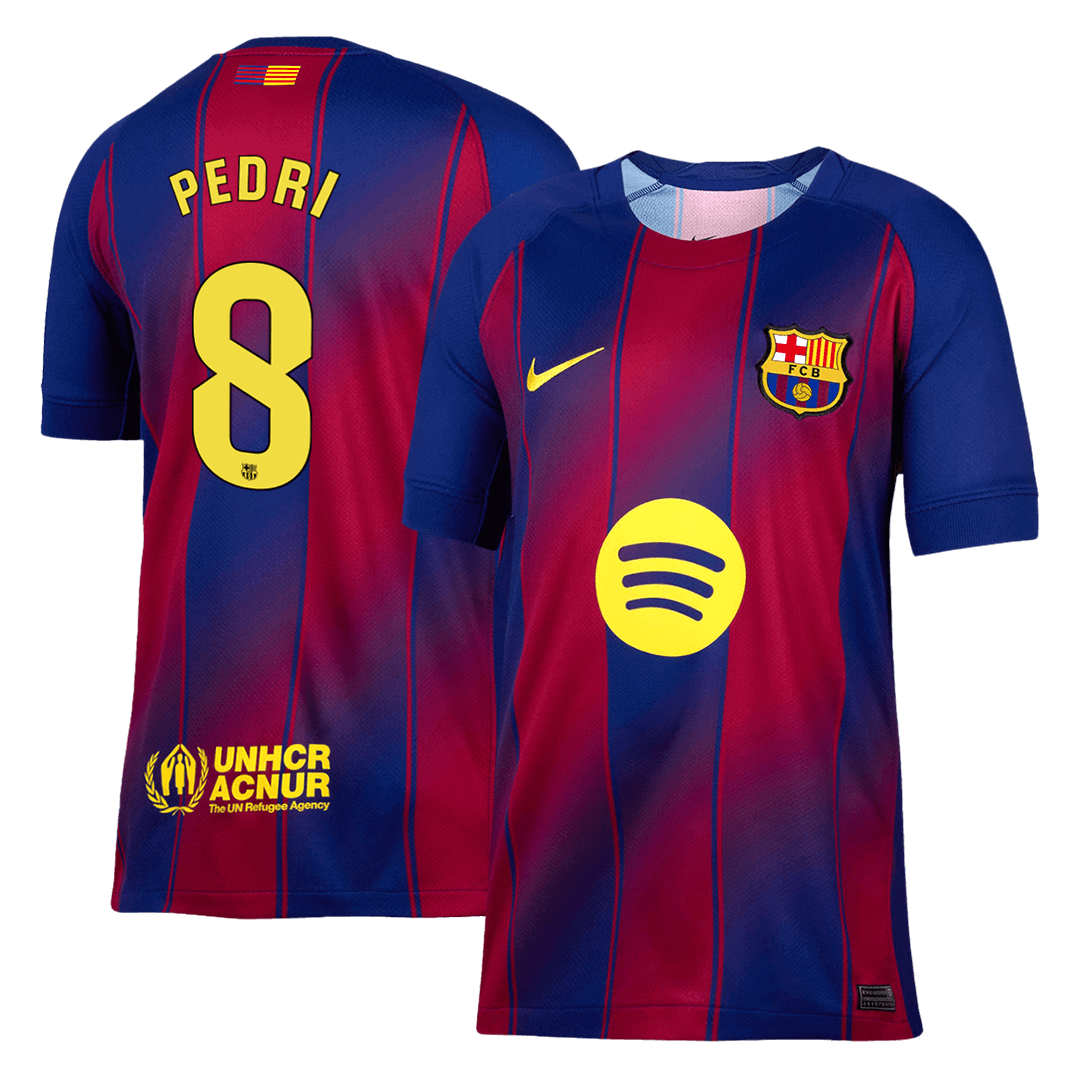 PEDRI #8 Barcelona Home Football Shirt 2025/26 Red&Blue