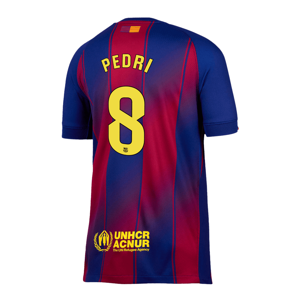 PEDRI #8 Barcelona Home Football Shirt 2025/26 Red&Blue