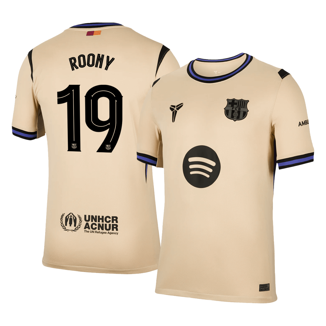 ROONY #19 Barcelona Away Football Shirt 2025/26 Yellow - UCL