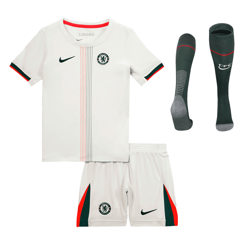 Kid's Chelsea Away Football Shirt Kit(Jersey+Shorts+Socks) 2025/26 White