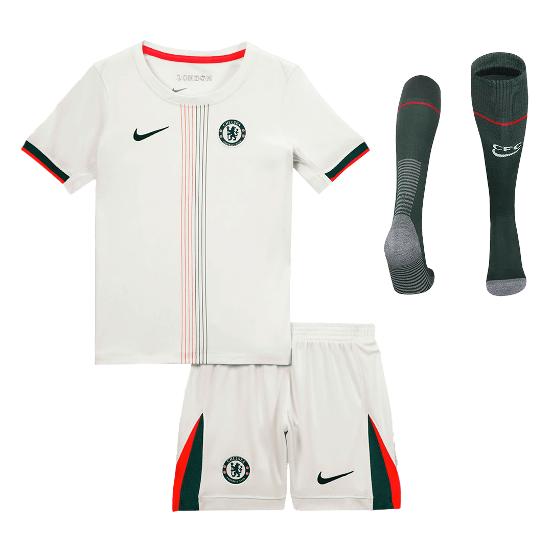 Kid's Chelsea Away Football Shirt Kit(Jersey+Shorts+Socks) 2025/26 White