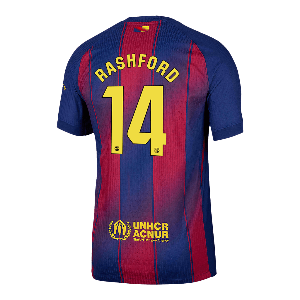 Player Version RASHFORD #14 Barcelona Home Football Shirt 2025/26 Red&Blue