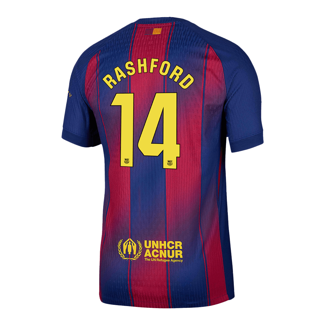 Player Version RASHFORD #14 Barcelona Home Football Shirt 2025/26 Red&Blue