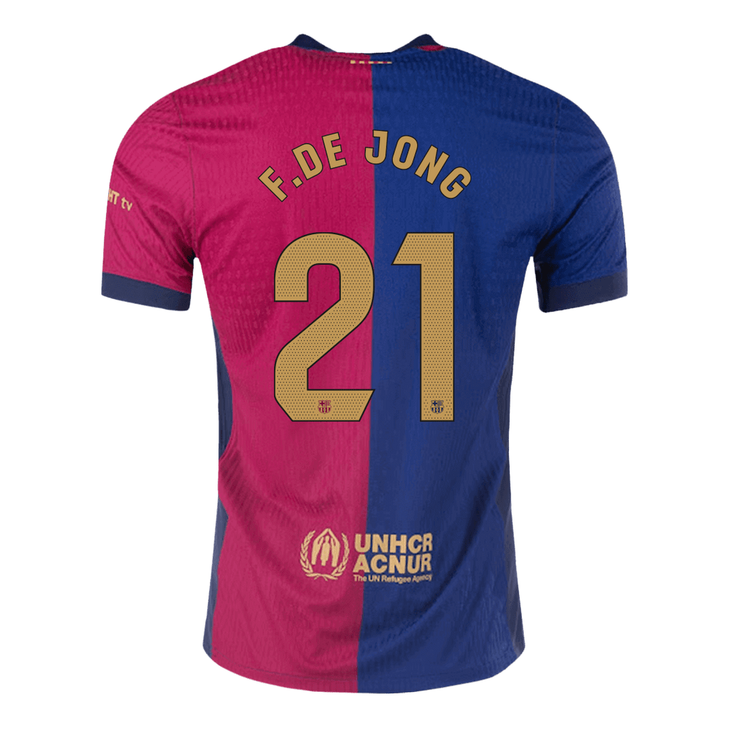 Player Version F.DE JONG #21 Barcelona Home Football Shirt 2024/25 - Spotify Logo Without Text