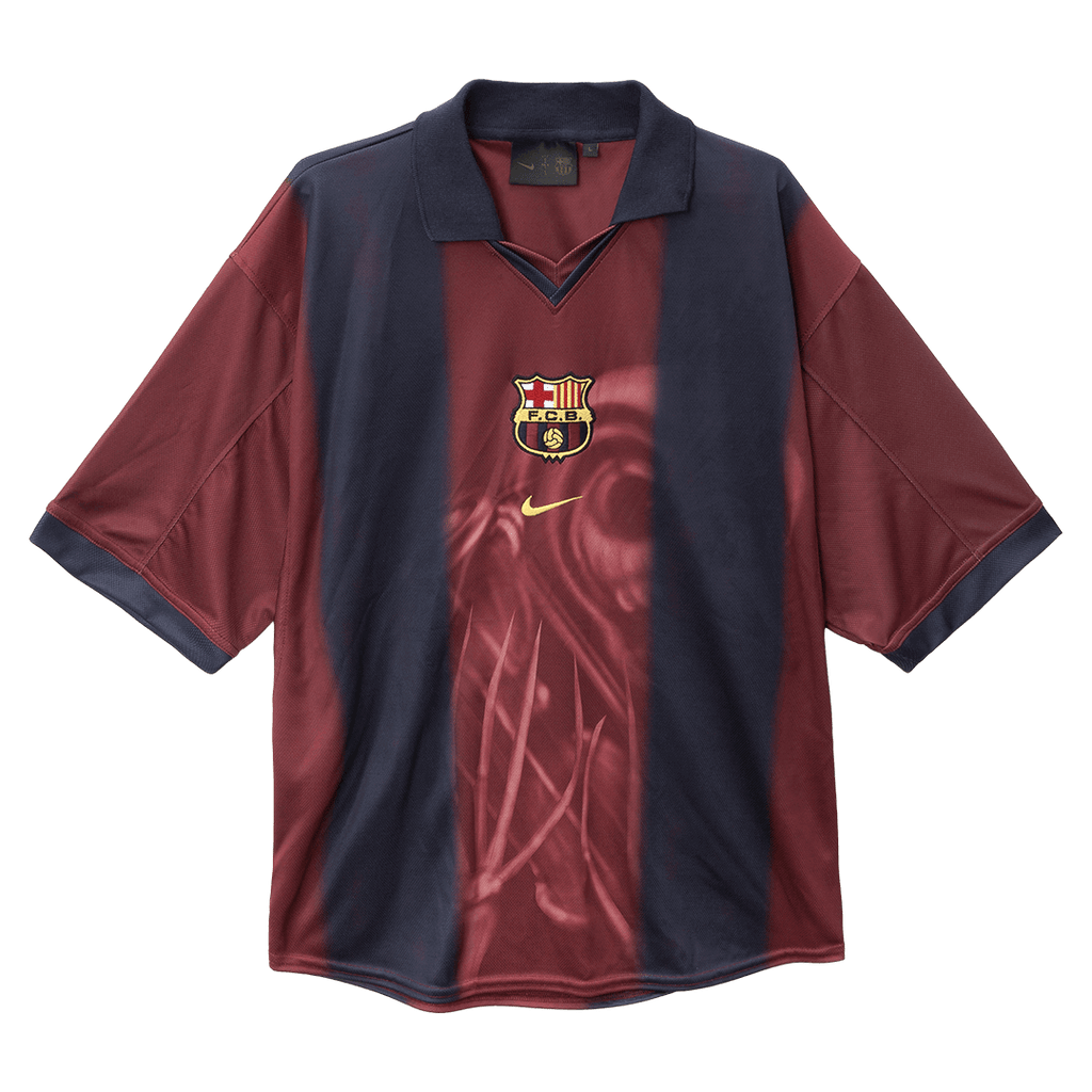 Retro 2000/01 Barcelona X CJ Home Football Shirt Red&Blue