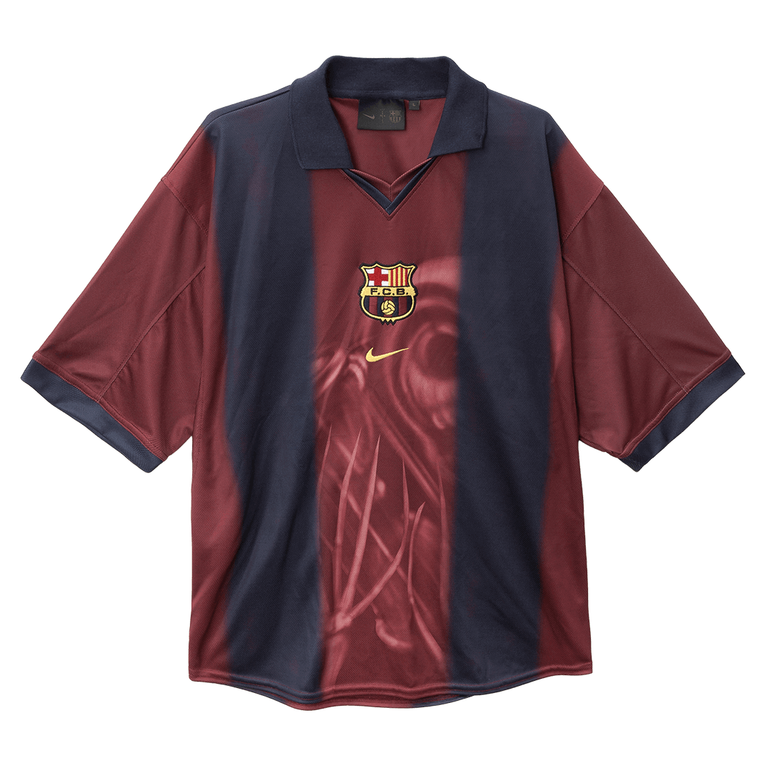 Retro 2000/01 Barcelona X CJ Home Football Shirt Red&Blue