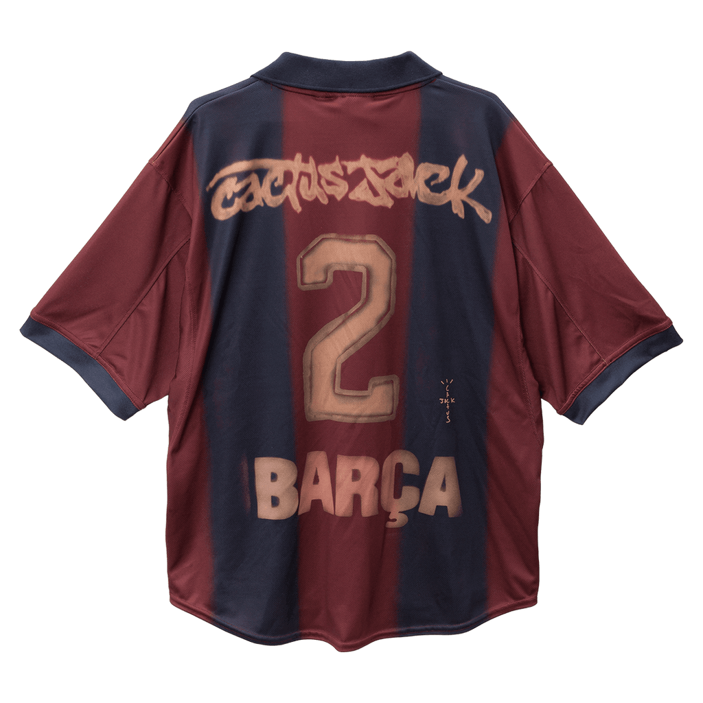 Retro 2000/01 Barcelona X CJ Home Football Shirt Red&Blue