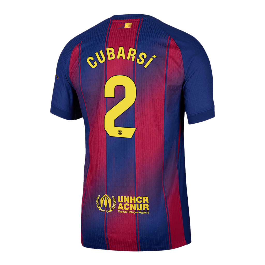 Player Version CUBARSÍ #2 Barcelona Home Football Shirt 2025/26 Red&Blue