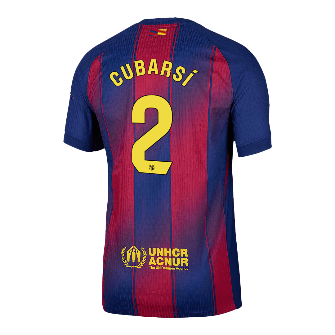 Player Version CUBARSÍ #2 Barcelona Home Football Shirt 2025/26 Red&Blue