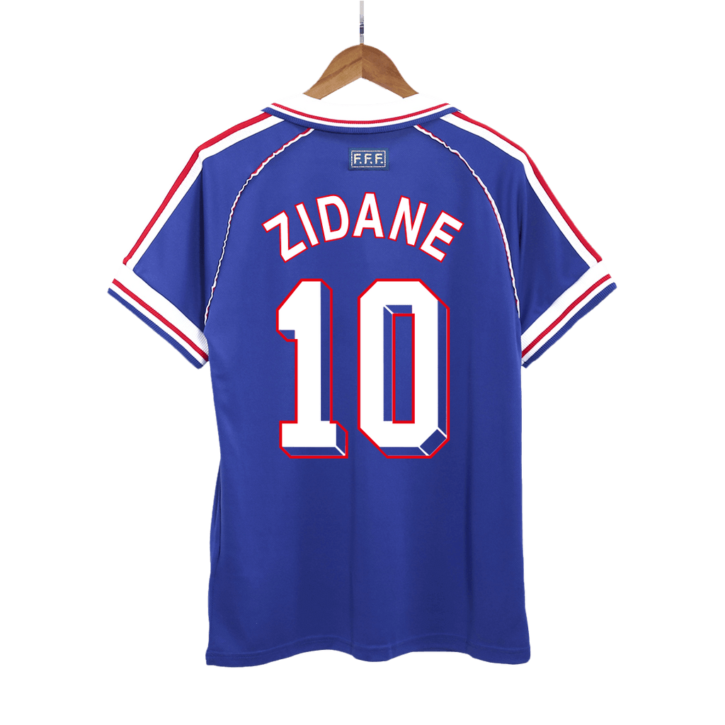 Retro ZIDANE #10 1998 France Home Football Shirt