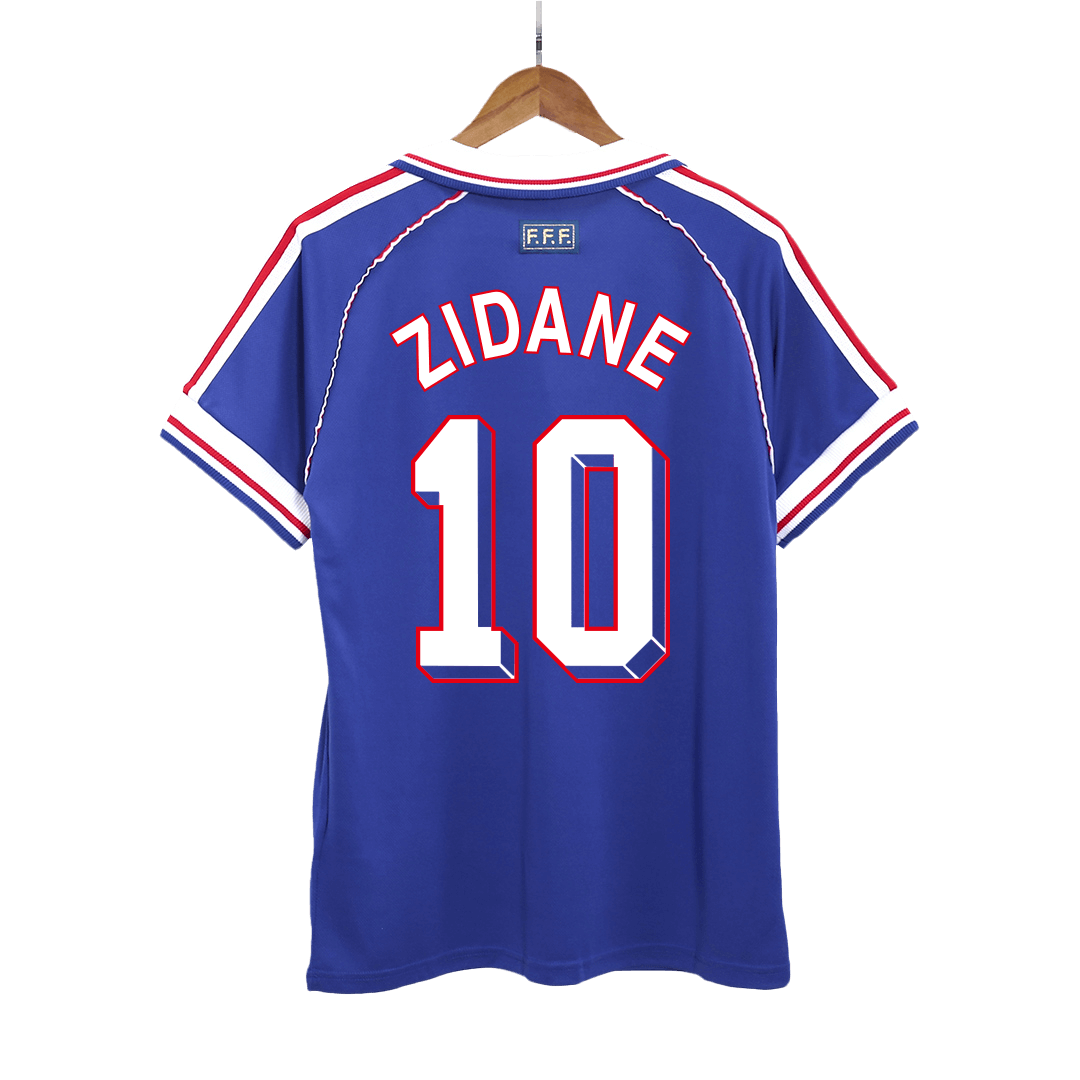Retro ZIDANE #10 1998 France Home Football Shirt