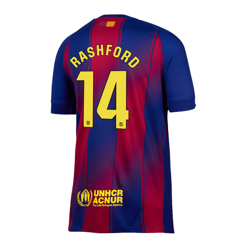 RASHFORD #14 Barcelona Home Football Shirt 2025/26 Red&Blue