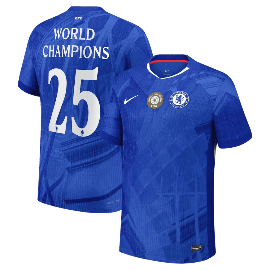 Player Version WORLD CHAMPIONS #25 Chelsea Home Football Shirt 2025/26 Blue - with chest badge