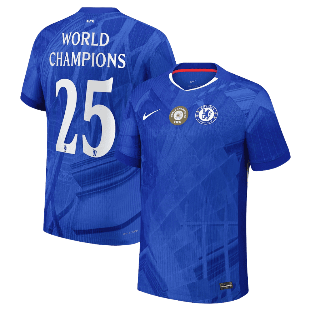 Player Version WORLD CHAMPIONS #25 Chelsea Home Football Shirt 2025/26 Blue - with chest badge