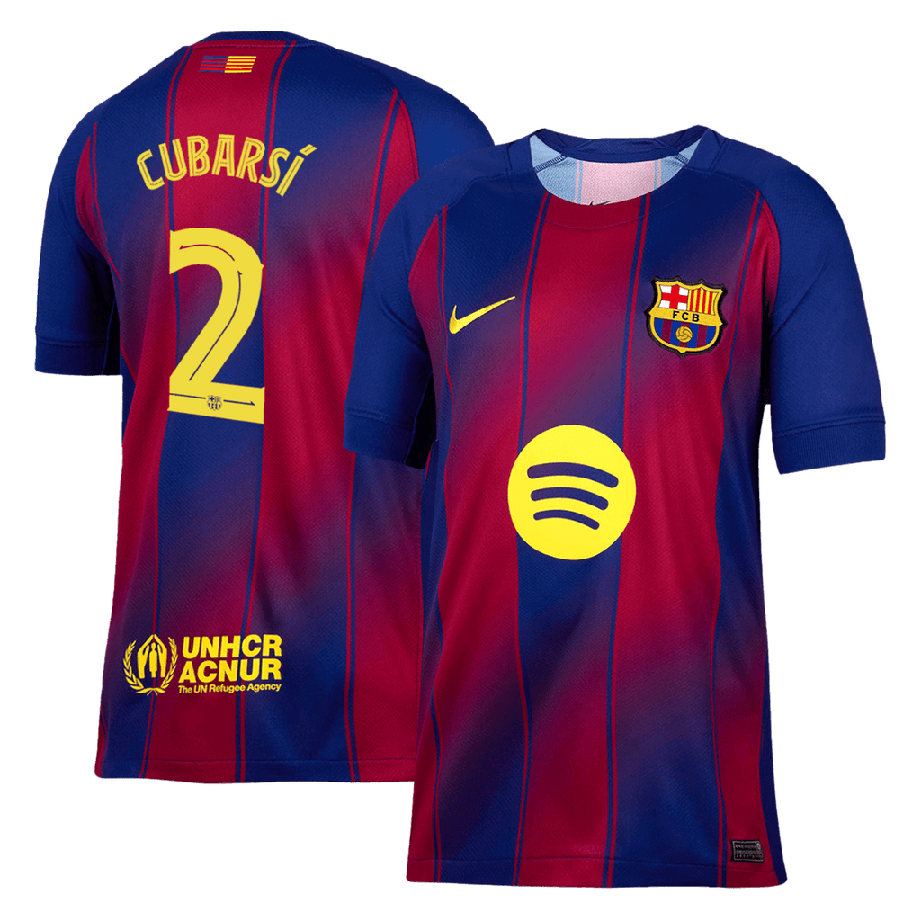 CUBARSÍ #2 Barcelona Home Football Shirt 2025/26 Red&Blue - UCL