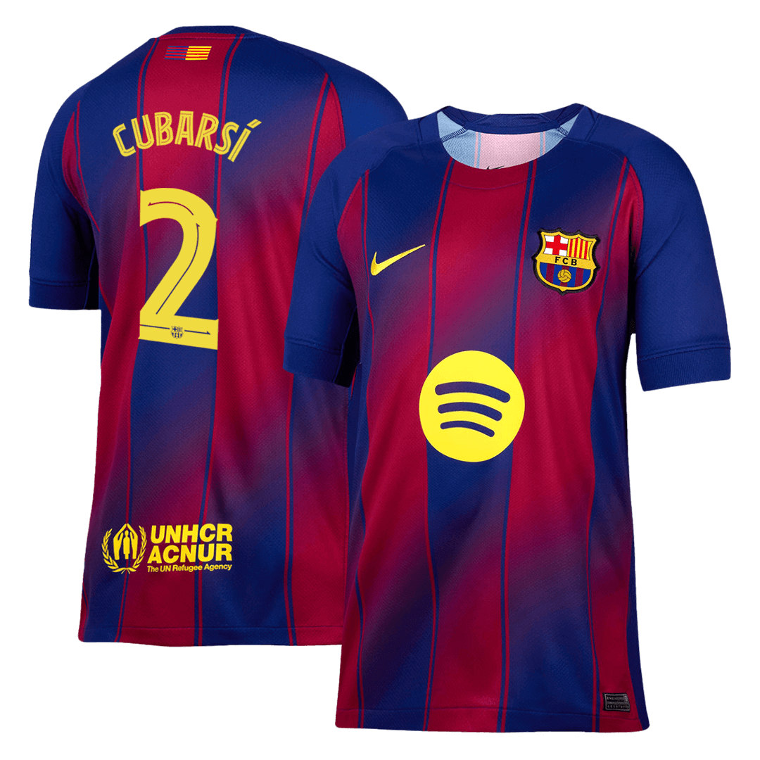 CUBARSÍ #2 Barcelona Home Football Shirt 2025/26 Red&Blue - UCL