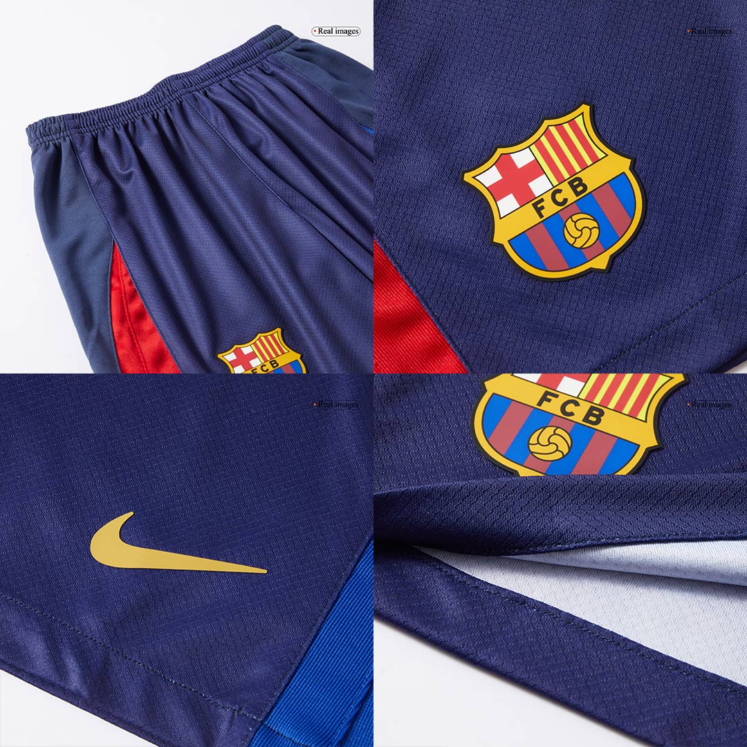 Kid's Barcelona X Coldplay Home Football Shirt Kit(Jersey+Shorts) 2024/25 Red&Blue