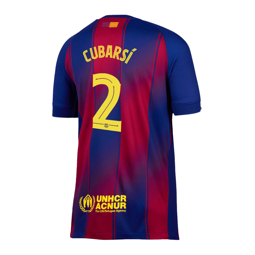 CUBARSÍ #2 Barcelona Home Football Shirt 2025/26 Red&Blue - UCL