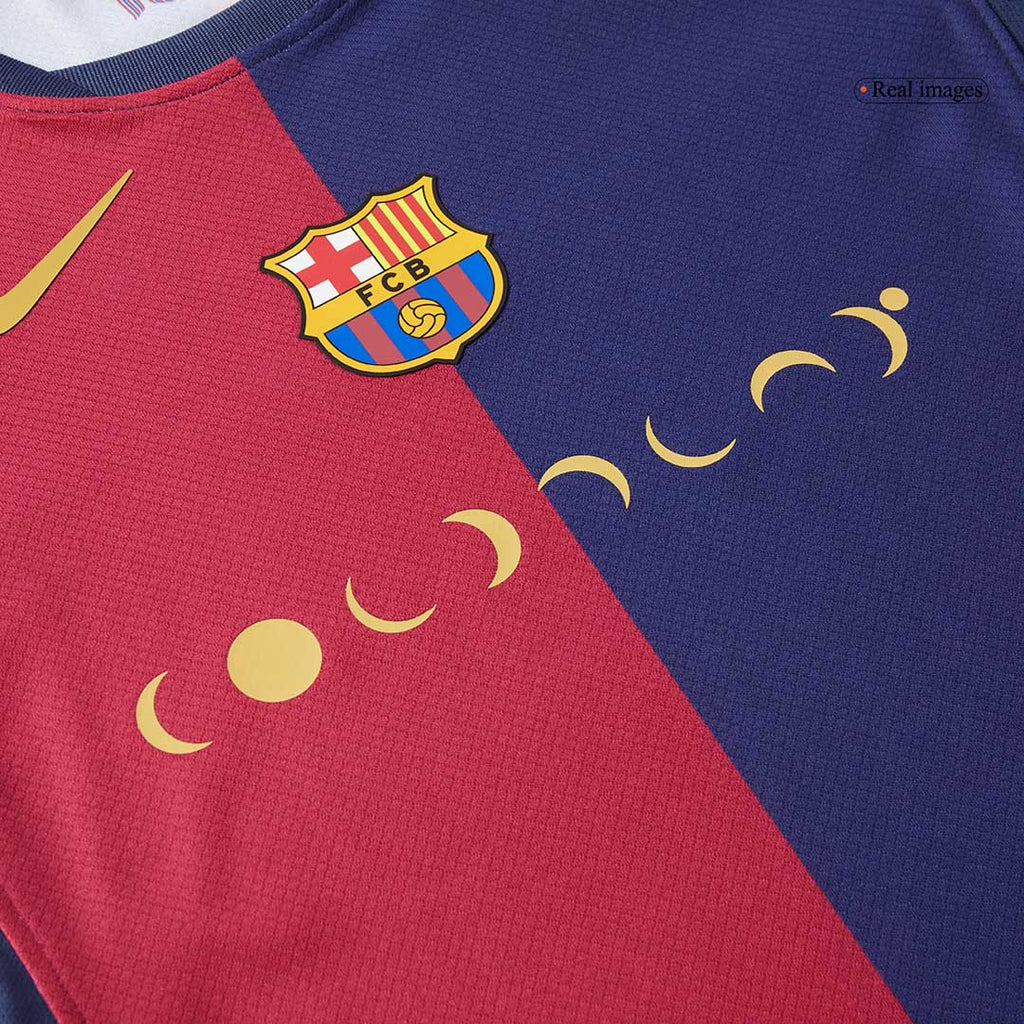 Kid's Barcelona X Coldplay Home Football Shirt Kit(Jersey+Shorts) 2024/25 Red&Blue
