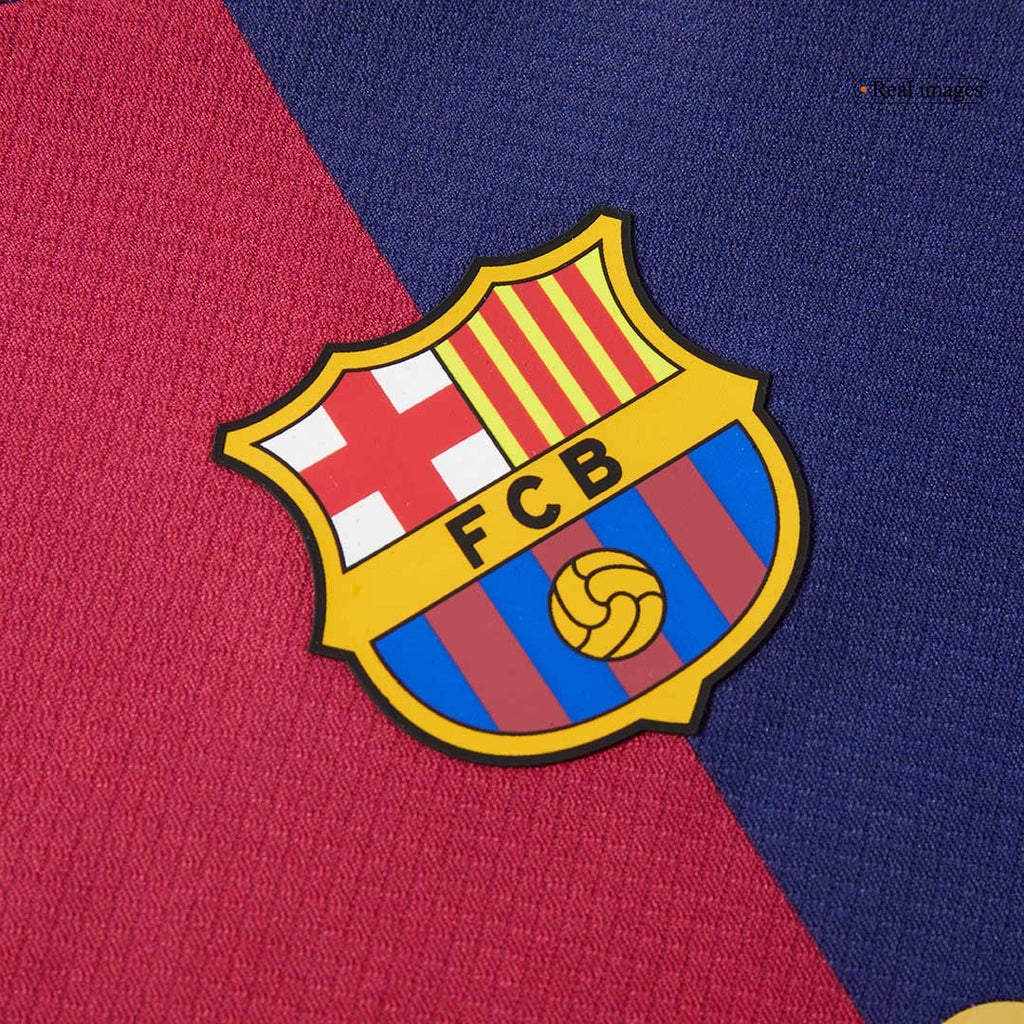 Kid's Barcelona X Coldplay Home Football Shirt Kit(Jersey+Shorts) 2024/25 Red&Blue
