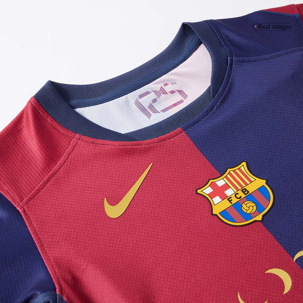 Kid's Barcelona X Coldplay Home Football Shirt Kit(Jersey+Shorts) 2024/25 Red&Blue