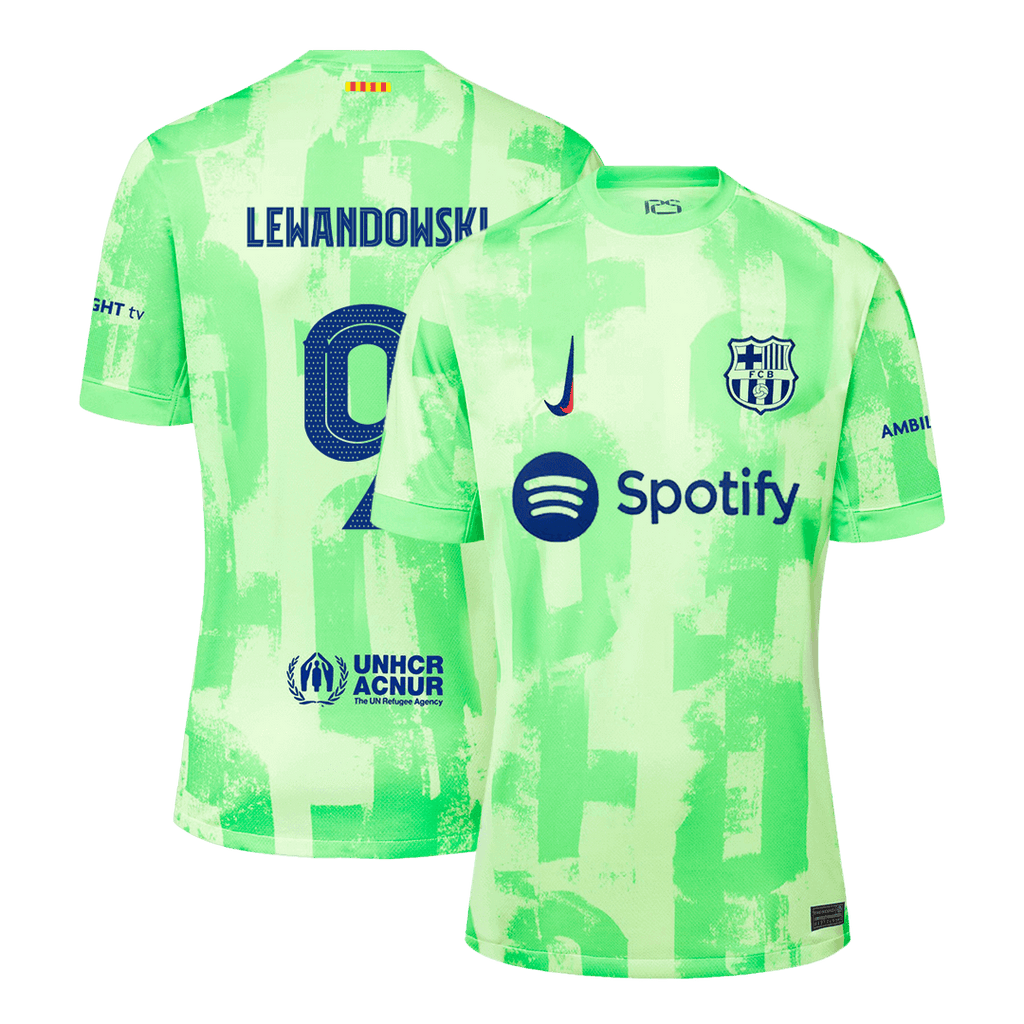 LEWANDOWSKI #9 Barcelona Third Away Football Shirt - UCL