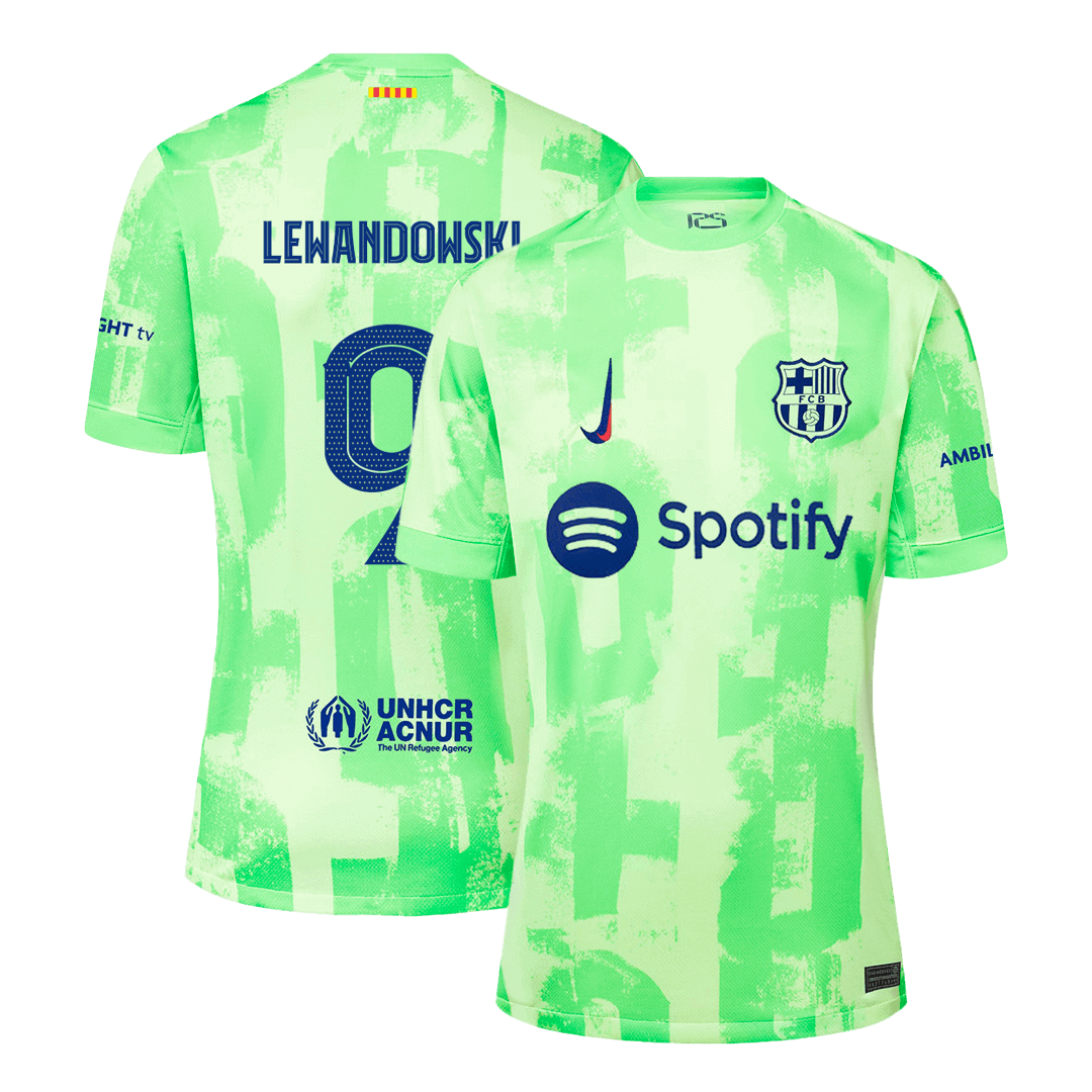 LEWANDOWSKI #9 Barcelona Third Away Football Shirt - UCL
