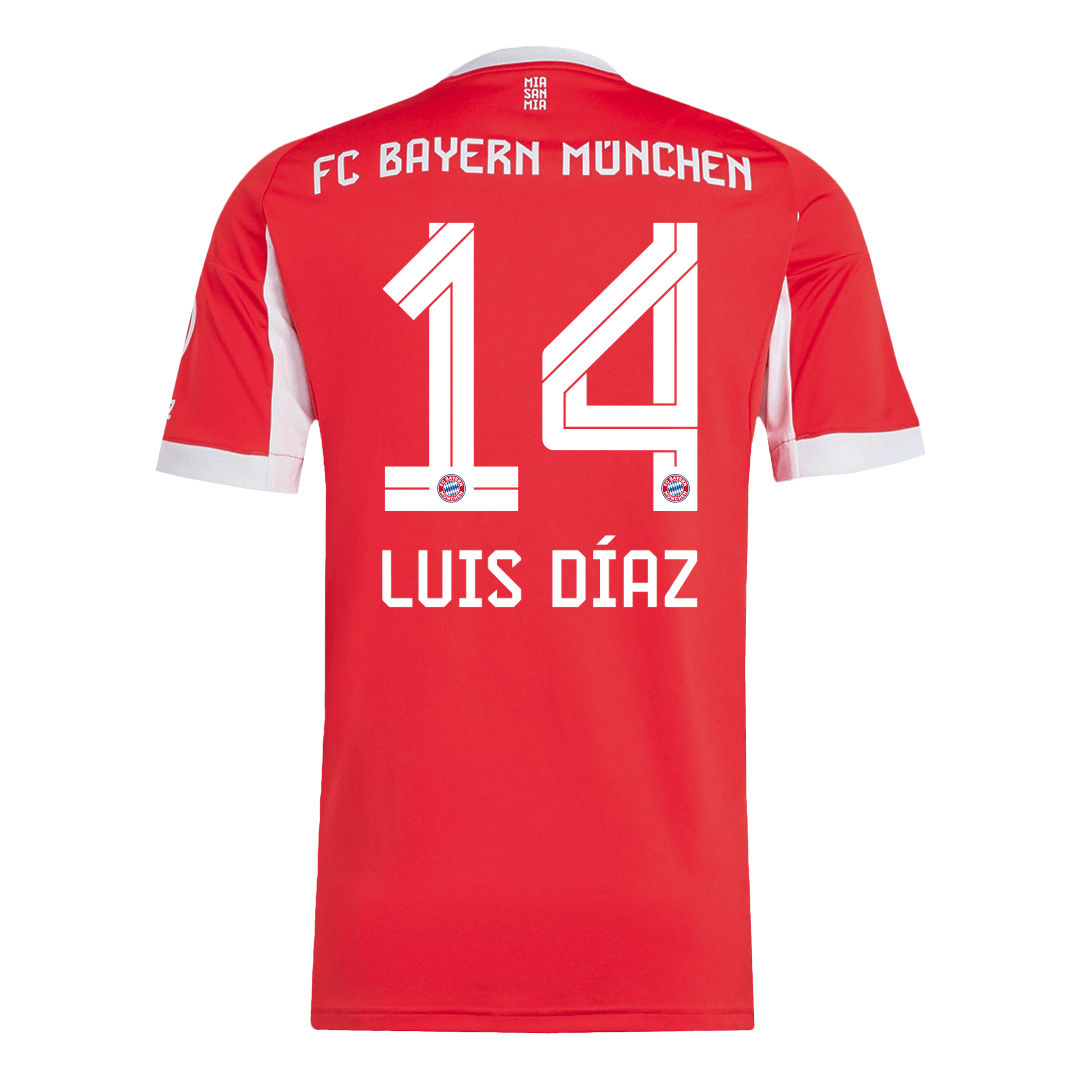 LUIS DÍAZ #14 Bayern Munich Home Football Shirt 2025/26 Red