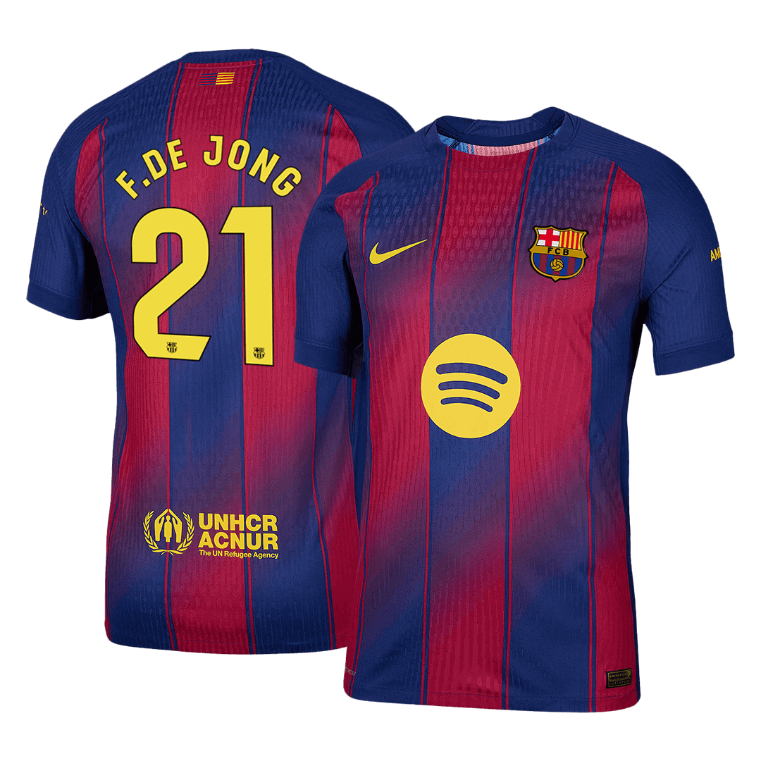 Player Version F.DE JONG #21 Barcelona Home Football Shirt 2025/26 Red&Blue