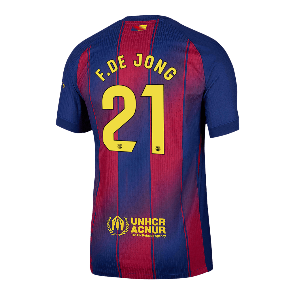 Player Version F.DE JONG #21 Barcelona Home Football Shirt 2025/26 Red&Blue
