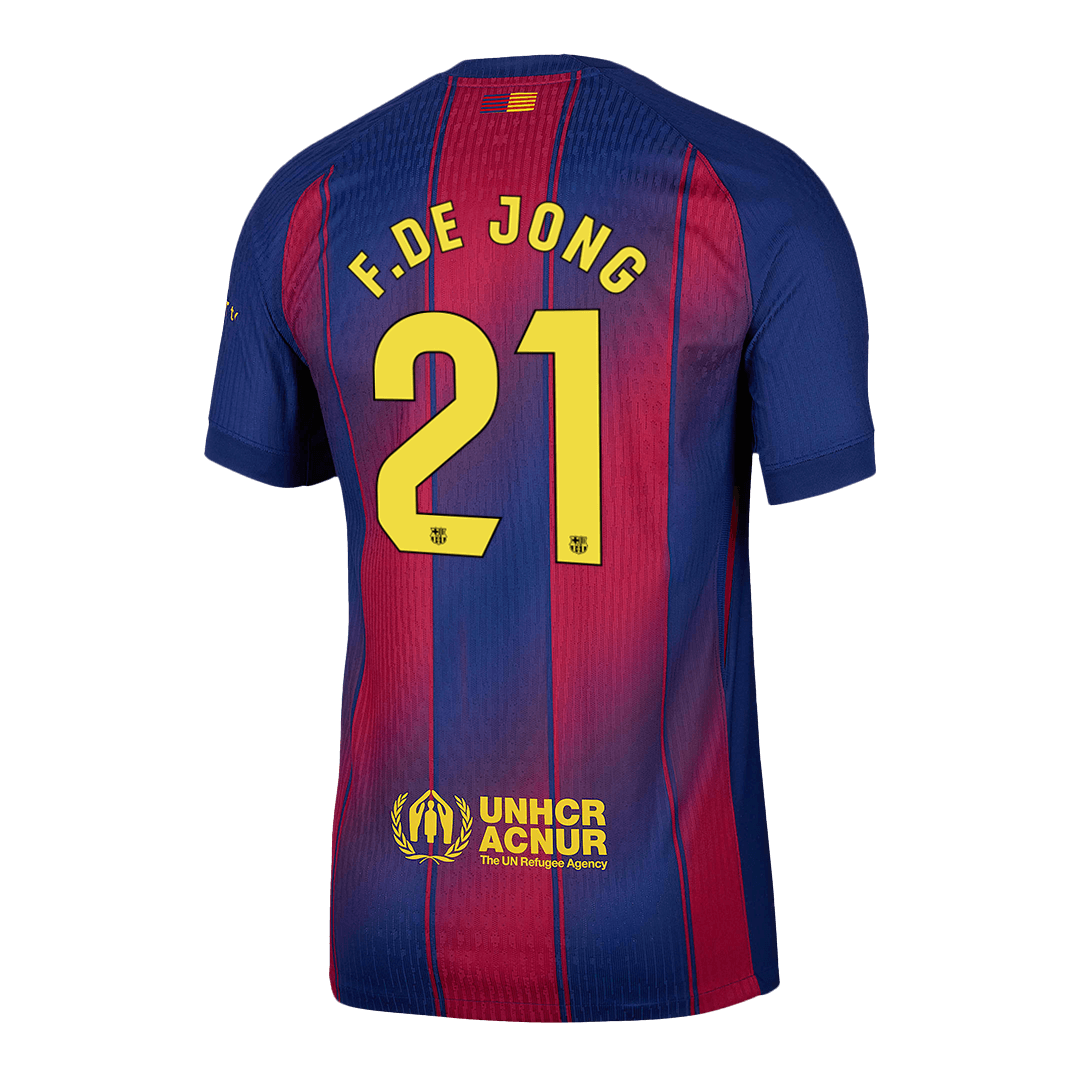 Player Version F.DE JONG #21 Barcelona Home Football Shirt 2025/26 Red&Blue