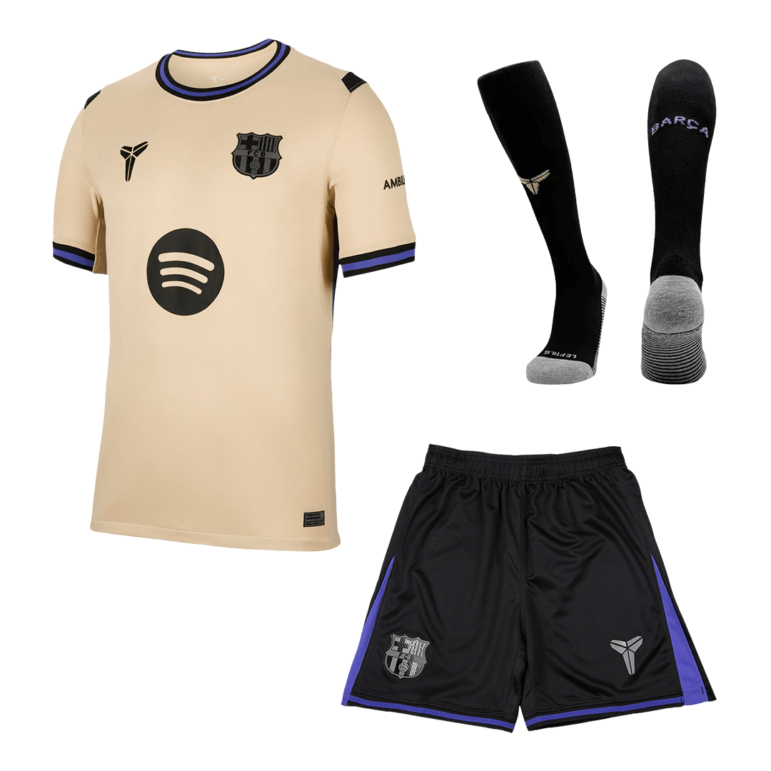 Barcelona Away Football Shirt Kit(Jersey+Shorts+Socks) 2025/26 Yellow&Black