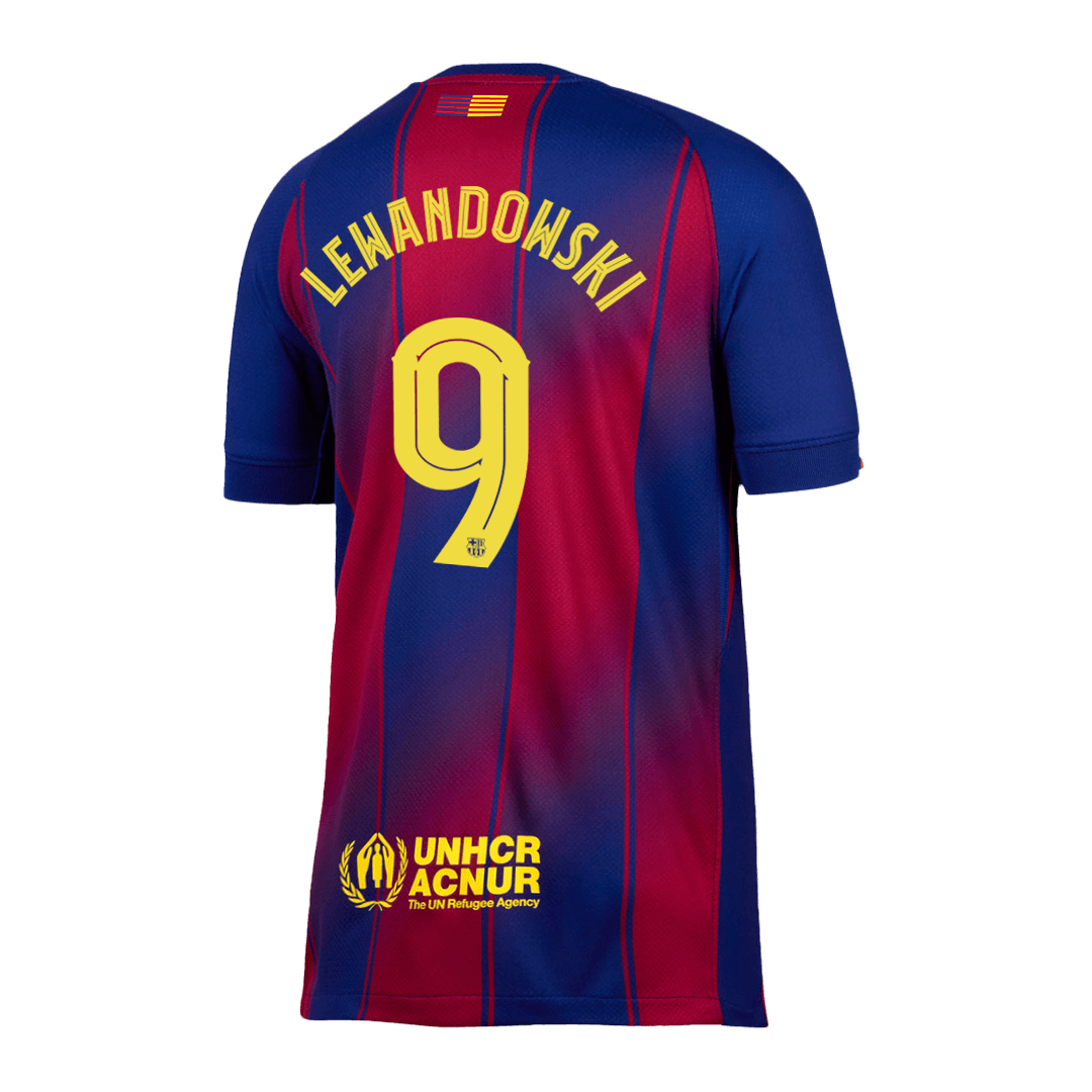 LEWANDOWSKI #9 Barcelona Home Football Shirt 2025/26 Red&Blue - UCL