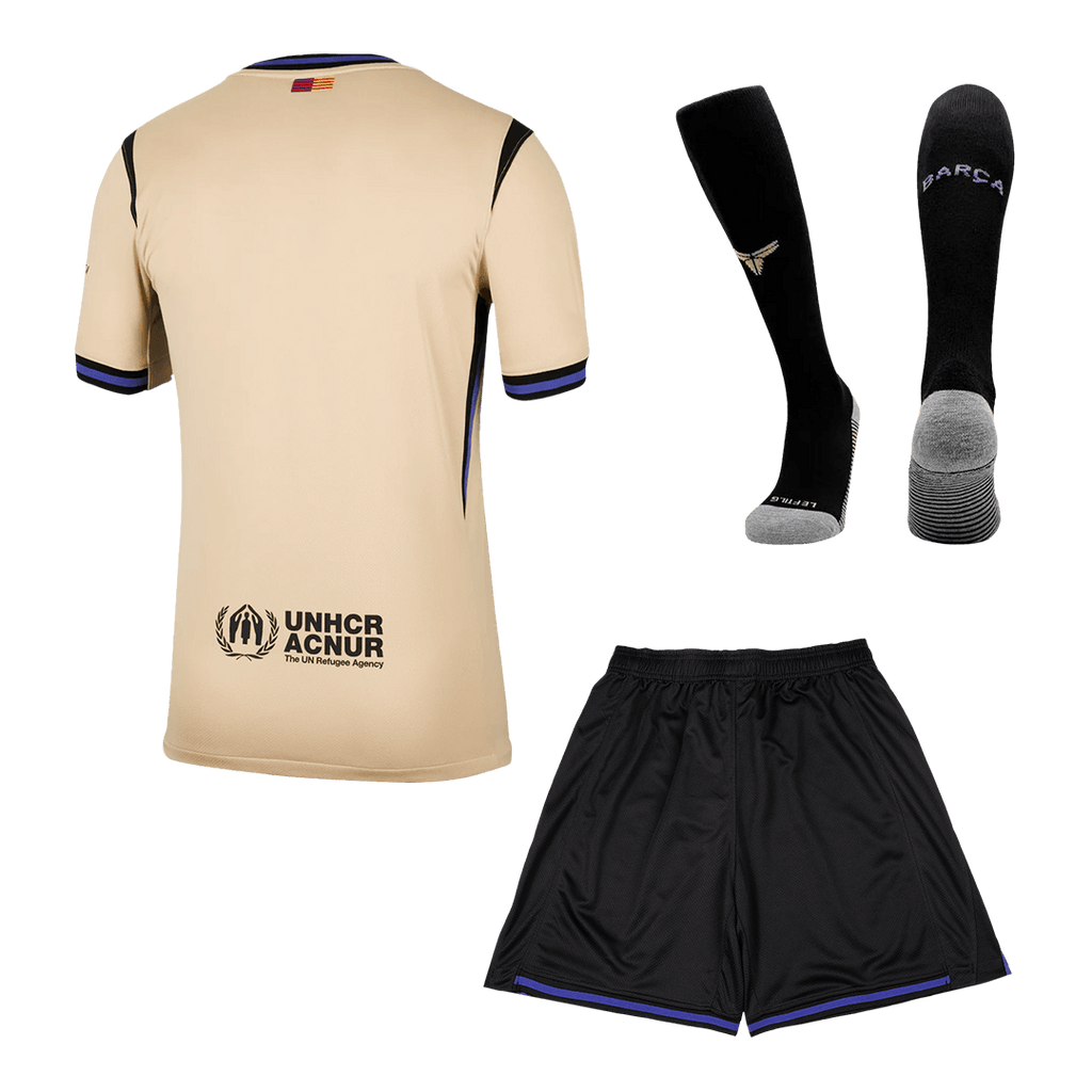 Barcelona Away Football Shirt Kit(Jersey+Shorts+Socks) 2025/26 Yellow&Black