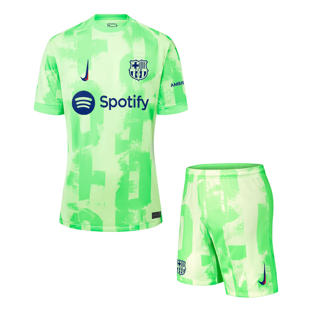 Barcelona Third Away Football Shirt Kit(Jersey+Shorts) - UCL