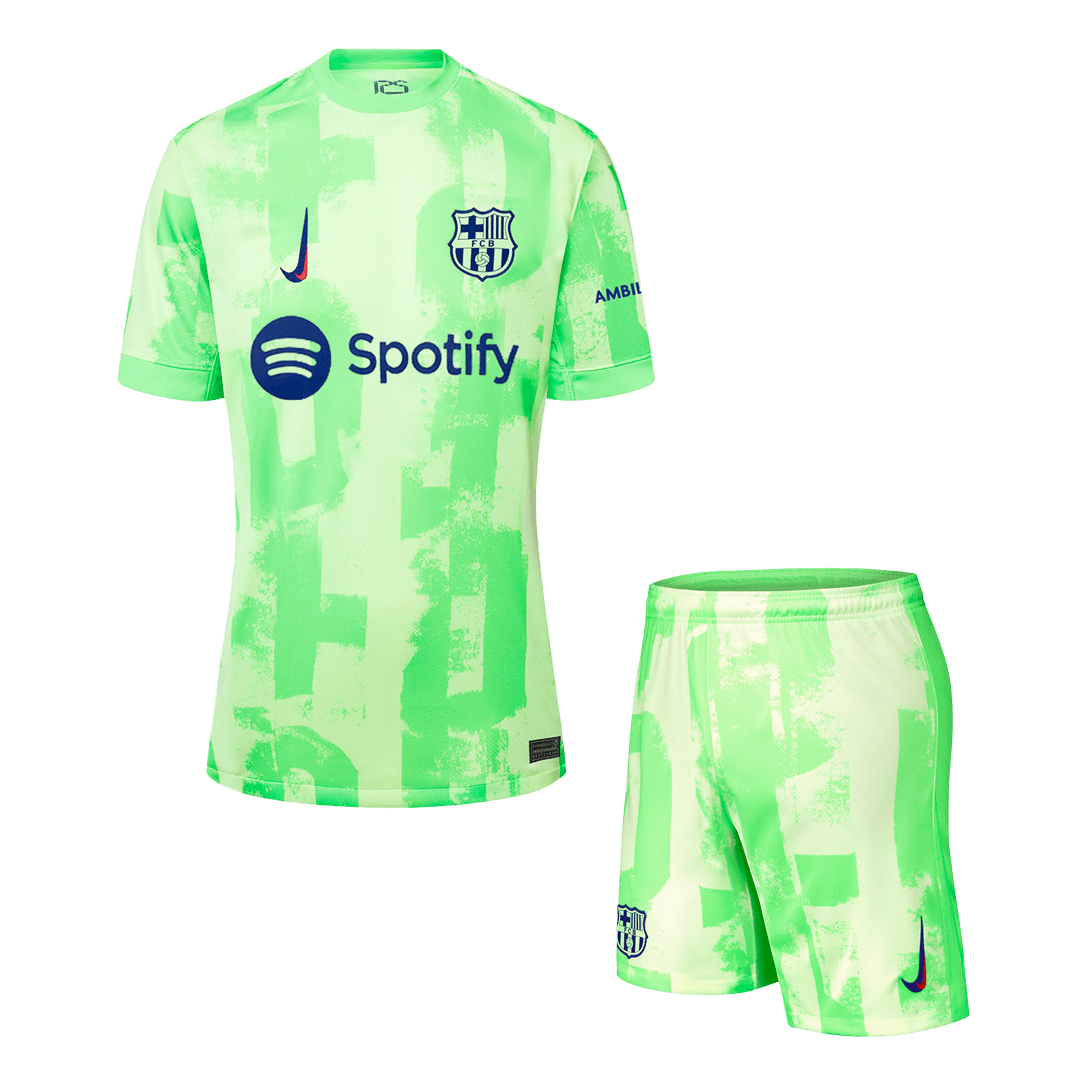 Barcelona Third Away Football Shirt Kit(Jersey+Shorts) - UCL