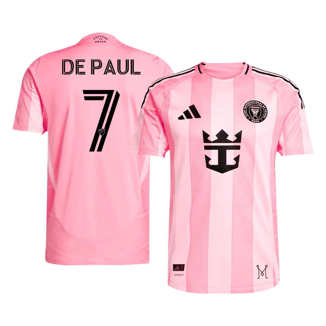 Player Version DE PAUL #7 Inter Miami CF Home Football Shirt 2025 Pink