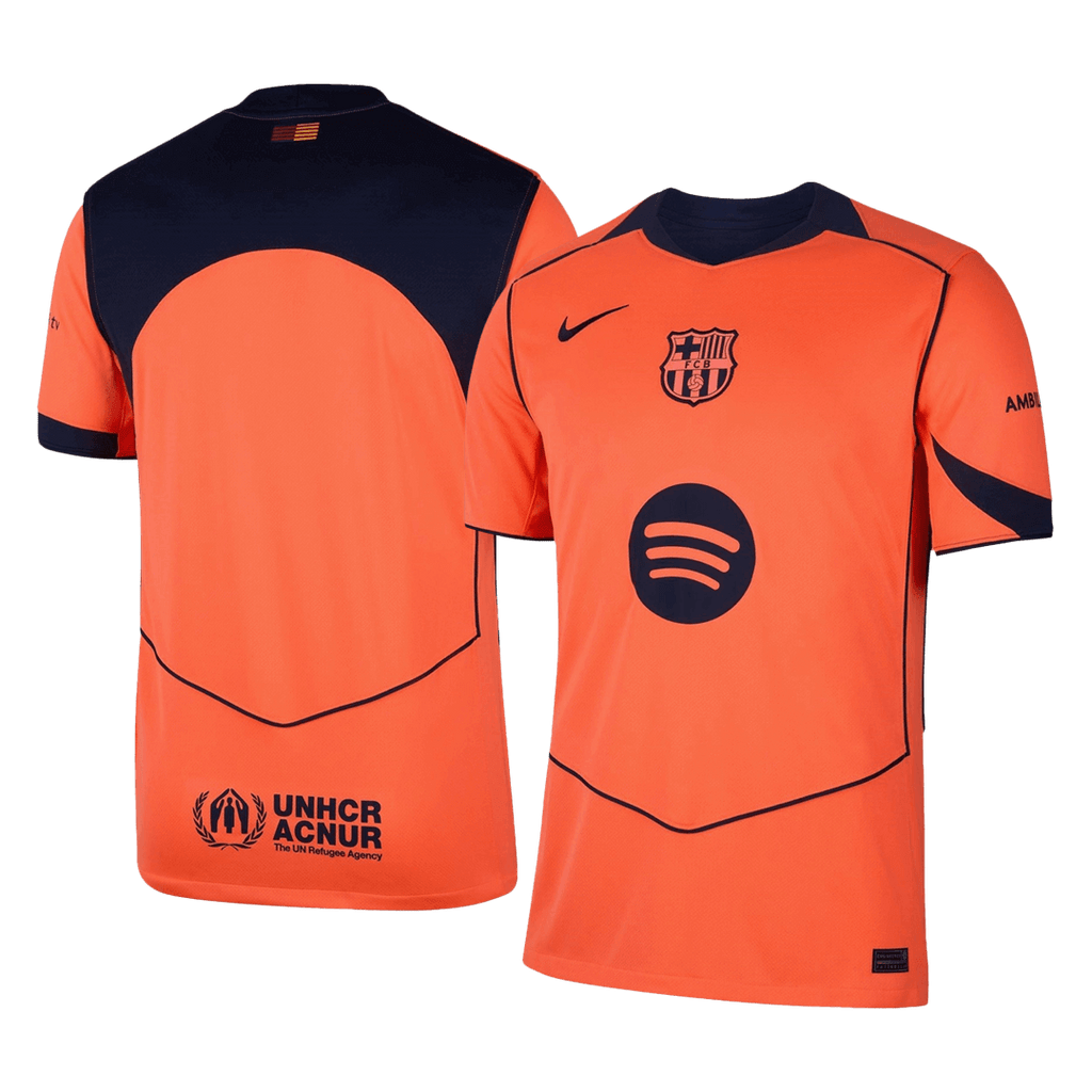 Barcelona Third Away Football Shirt 2025/26 Orange