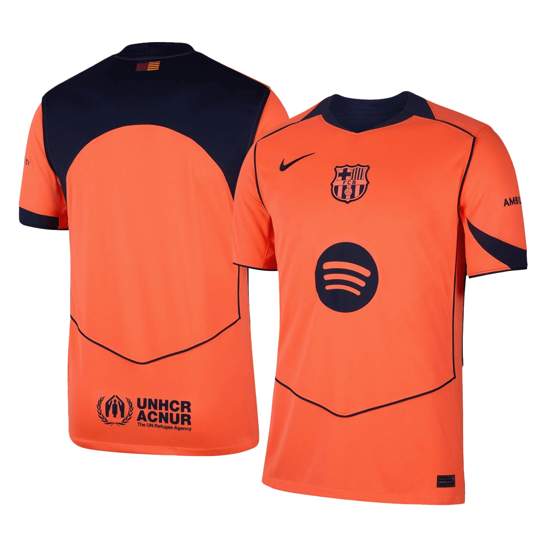 Barcelona Third Away Football Shirt 2025/26 Orange