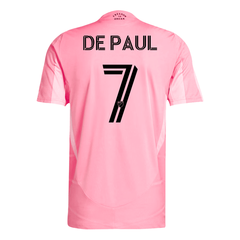 Player Version DE PAUL #7 Inter Miami CF Home Football Shirt 2025 Pink