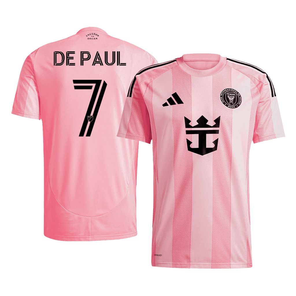 DE PAUL #7 Inter Miami Home Football Shirt 2025 Pink