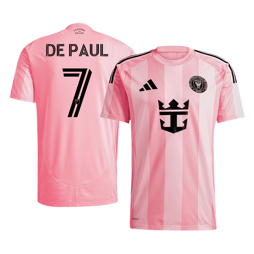 DE PAUL #7 Inter Miami Home Football Shirt 2025 Pink