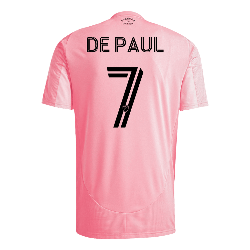 DE PAUL #7 Inter Miami Home Football Shirt 2025 Pink