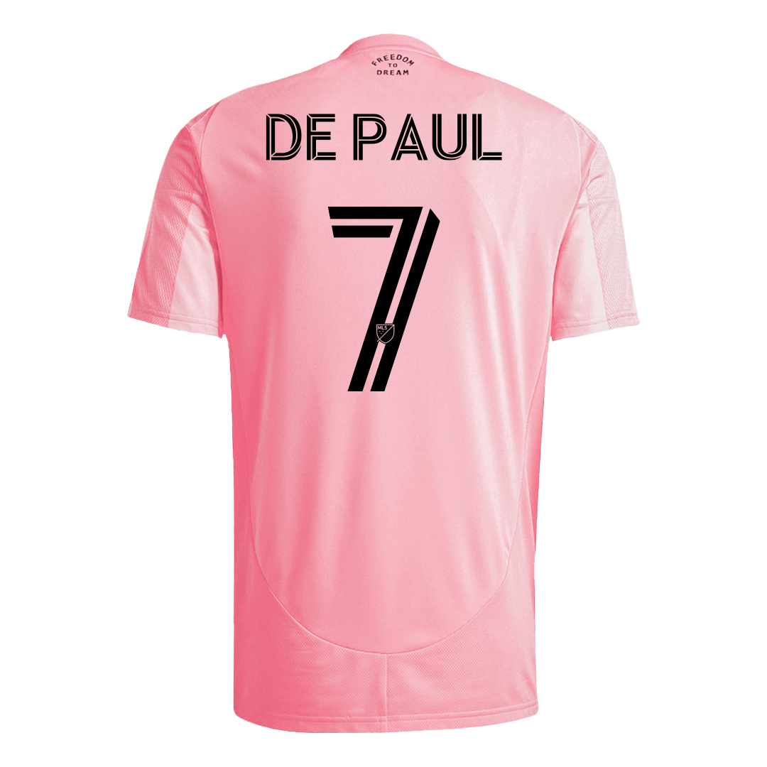 DE PAUL #7 Inter Miami Home Football Shirt 2025 Pink