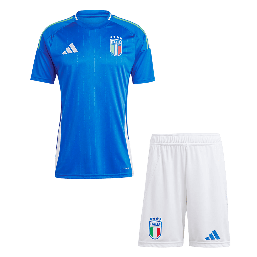 Italy Home Football Shirt Kit(Jersey+Shorts) Euro 2024